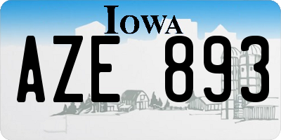 IA license plate AZE893