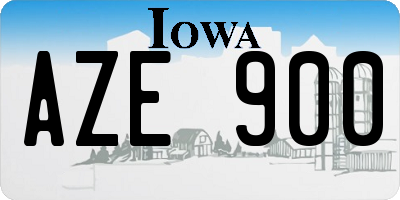 IA license plate AZE900