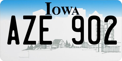 IA license plate AZE902