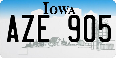 IA license plate AZE905