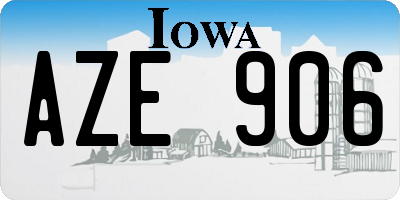 IA license plate AZE906
