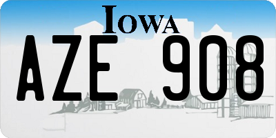 IA license plate AZE908