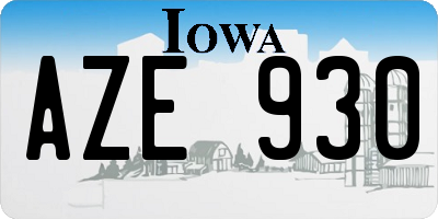 IA license plate AZE930