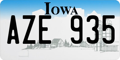 IA license plate AZE935