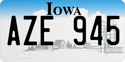 IA license plate AZE945