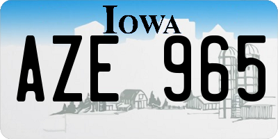 IA license plate AZE965