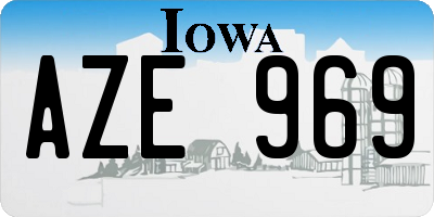 IA license plate AZE969