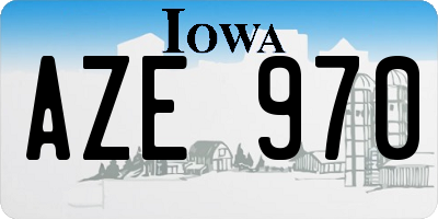 IA license plate AZE970