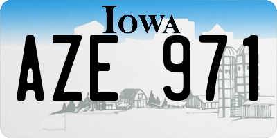 IA license plate AZE971