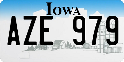IA license plate AZE979