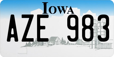 IA license plate AZE983