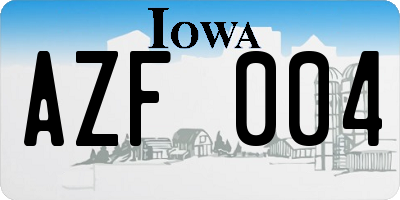 IA license plate AZF004
