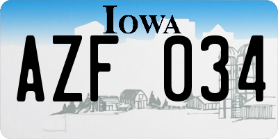 IA license plate AZF034