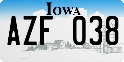 IA license plate AZF038