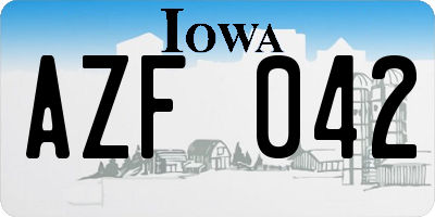 IA license plate AZF042
