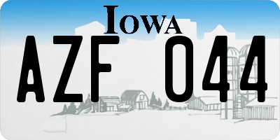 IA license plate AZF044
