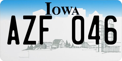 IA license plate AZF046