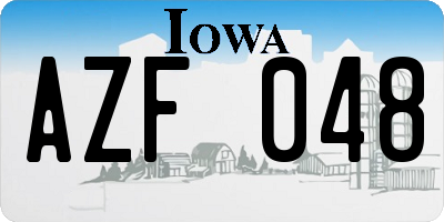 IA license plate AZF048
