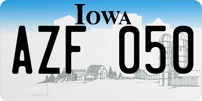IA license plate AZF050