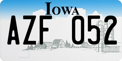 IA license plate AZF052