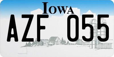 IA license plate AZF055