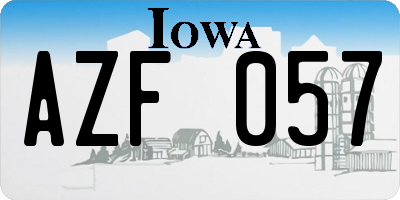 IA license plate AZF057