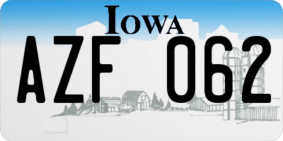 IA license plate AZF062