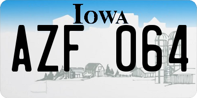 IA license plate AZF064