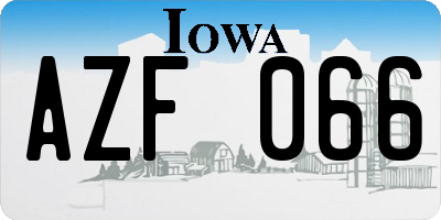 IA license plate AZF066