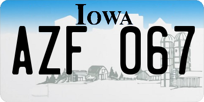 IA license plate AZF067