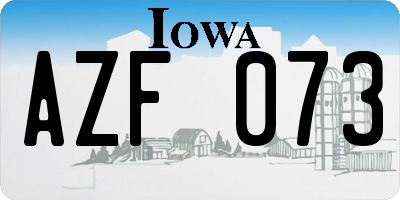 IA license plate AZF073