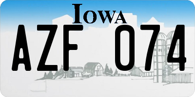 IA license plate AZF074