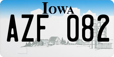 IA license plate AZF082
