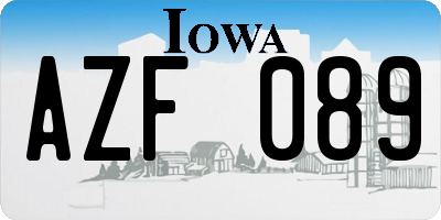 IA license plate AZF089