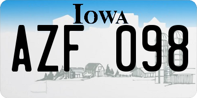 IA license plate AZF098