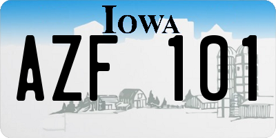 IA license plate AZF101