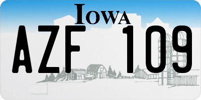IA license plate AZF109