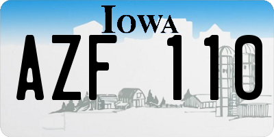IA license plate AZF110