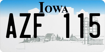 IA license plate AZF115