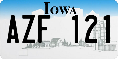 IA license plate AZF121