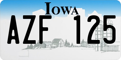 IA license plate AZF125