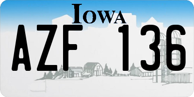 IA license plate AZF136