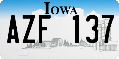 IA license plate AZF137