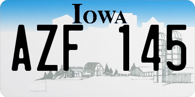 IA license plate AZF145
