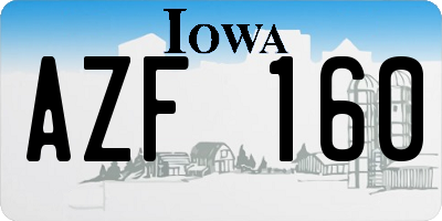 IA license plate AZF160