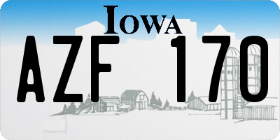 IA license plate AZF170