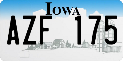 IA license plate AZF175