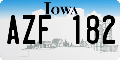 IA license plate AZF182