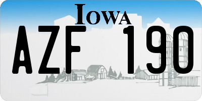IA license plate AZF190