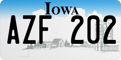 IA license plate AZF202